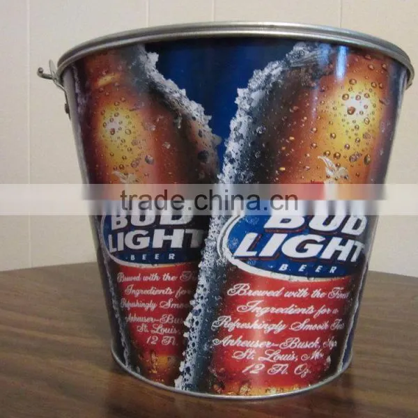 Newest Metal Beer Bucket Ice Barrel Decoration Pail With Attractive Printing photo-2