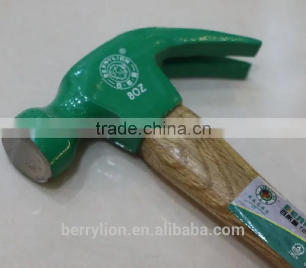 Berrylion 0.25-0.5kg Claw Hammer Forged Finished Claw Hammer With Wooden Handle photo-5