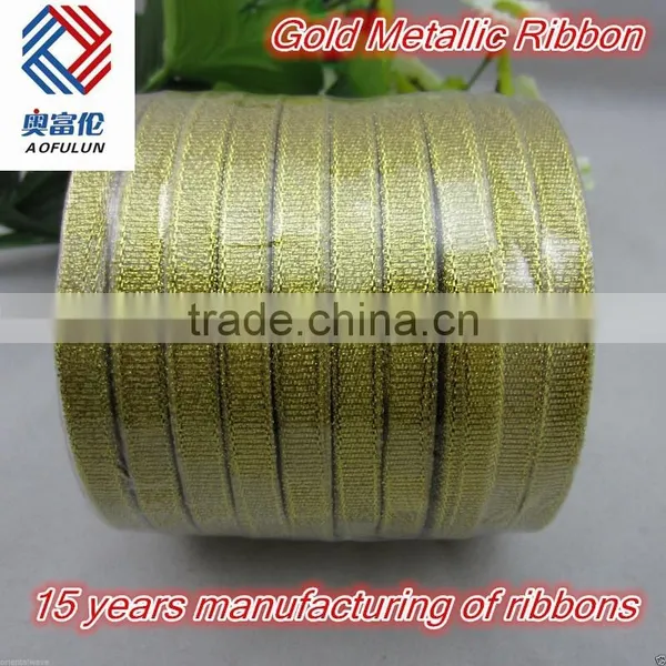 Gold Metallic Ribbon for Decoration photo-3