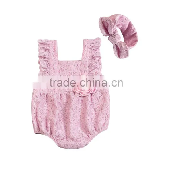Wholesale Lace Romper Summer Baby Girl's Lace Romper photo-4