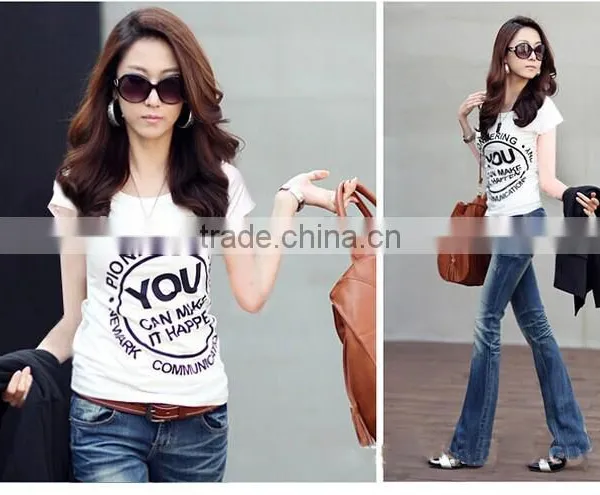 Custom the High Quality Fashion All the Time Cheap Lady's Short Sleeve T-shirt Manufacture China photo-3