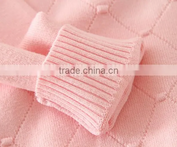 Turtleneck Collar Pink Sweaters Plain Knitted Clothes Appliqued Tiny Flower Full Sleeve Winter Garments Warm photo-5