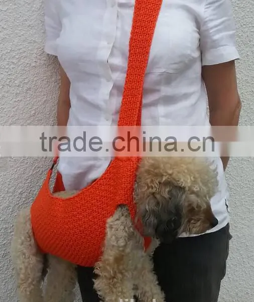 Summer Crochet Pat Dog Sling Carrier With Pockets photo-5