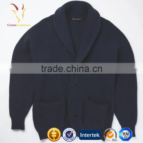 Blended Cashmere Mens Wool Casual Cardigan photo-4