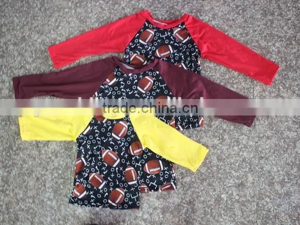 Hot Sale Raglan Baby Girl Sports Shirt Fall Icing Sleeve Game Shirt Boutique Children Girl Football Shirt photo-4
