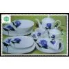 Blue Rose Decal Porcelain Tableware Set photo-3