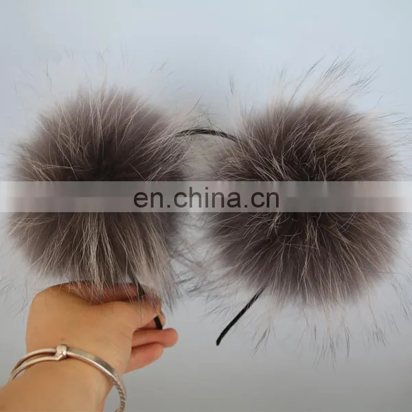 Handmade Fur Accessory High Quality Raccoon Fur Ball Hair Decoration Fashion Style photo-5