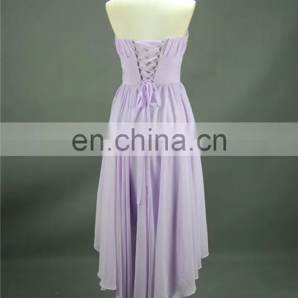 Handmade Flower Cheap Bridesmaid Dresses Wholesale Short Chiffon Gilrs Beach Bridesmaid Dress photo-5