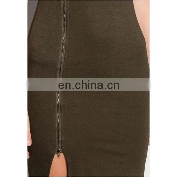 Zipper Bodycon Dress High Quality Fashion Clothing Casual Dresses for Women photo-6