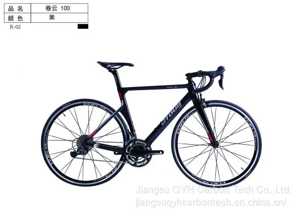 QTOUR 700C Full Carbon Fiber Road Bicycle Cirrus 100 V Brake Aero Carbon Road Bicycle photo-3