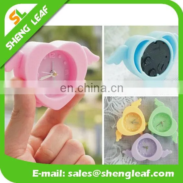 Mini Angel Heart-shaped Alarm Clock Creative Good Quality Silicone Small Alarm Clock photo-2