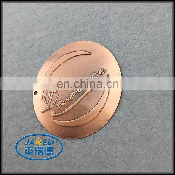 Embossed Metal Crafts 3D Aluminum Round Wine Label photo-3