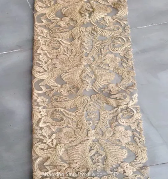 French Handwork Designs Lace Wedding Dress 3d Flower Embroidery Fabric