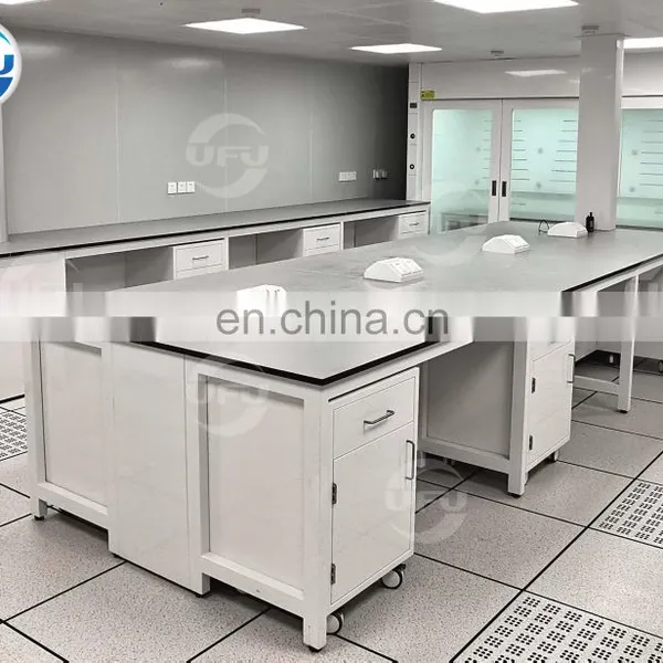 Chemical Lab Furniture H Frame Workbench With Movable Cabinet photo-4