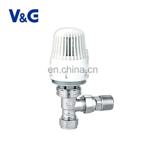 1/2" M-BSP x F-BSP Valogin EN215 Angle Keymark Brass Thermostatic Radiator Valve