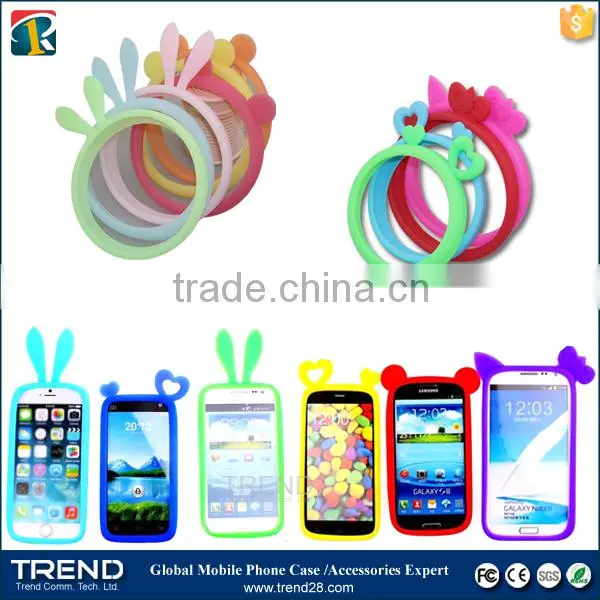 Flexible Round Design Cute Rabbit Ear Universal Silicon Bumper for Iphone 6 6s Quality Choice photo-3