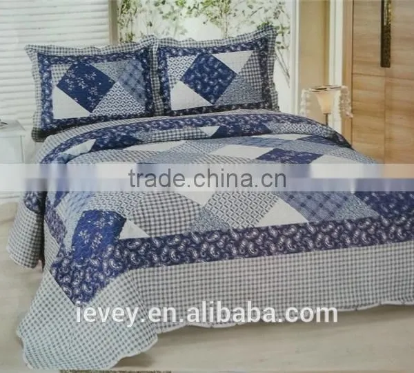 High Quality Best Price Cotton Fabric Plaid Style Bed Sheet Patchwork Summer Quilt Patchwork Quilt Wholesale photo-3