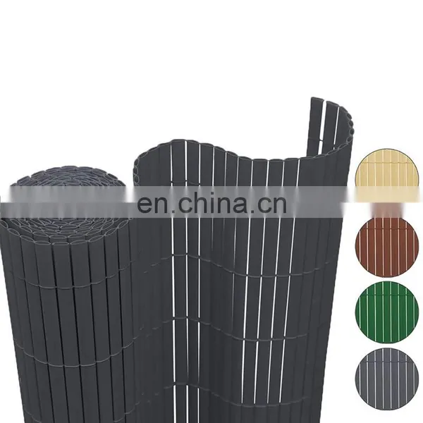 Cheap Artificial 0.8m Plastic Board PVC Strips Sichtschutzmatte Privacy Security Bamboo Fence Roll photo-2