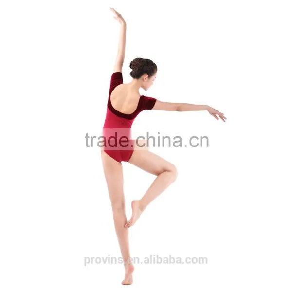 (2711) Short Sleeve Dance Leotard, Ballet Velvet Leotard, Green Velvet Leotard photo-3