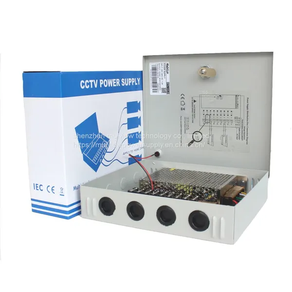 9CH Outputs 12V 10A 120W CCTV Central AC DC Power Supply Distribution Box