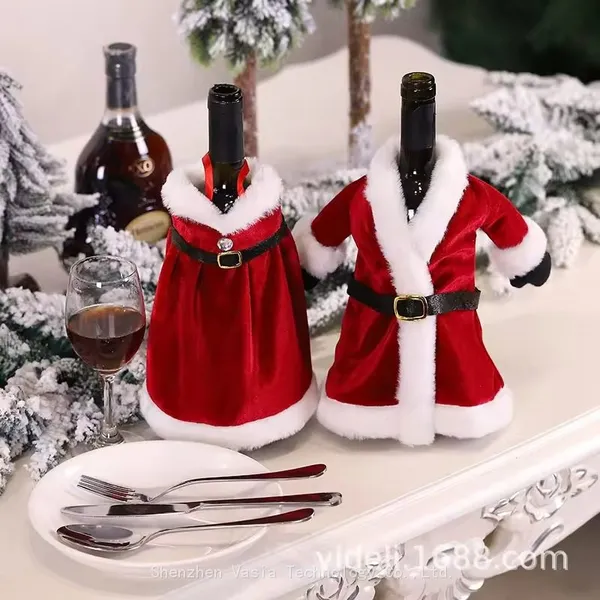 Customizable Christmas Wine Bottle Suits - Printed LOGO Options for Branded Gift Packaging photo-3