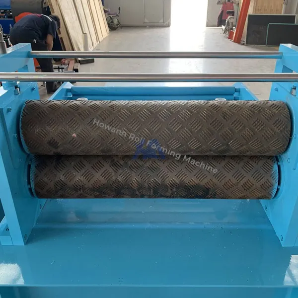 Factory Supply Customized Pattern Shape Metal Sheet Aluminum Steel Checker Plate Embossing Machine photo-2