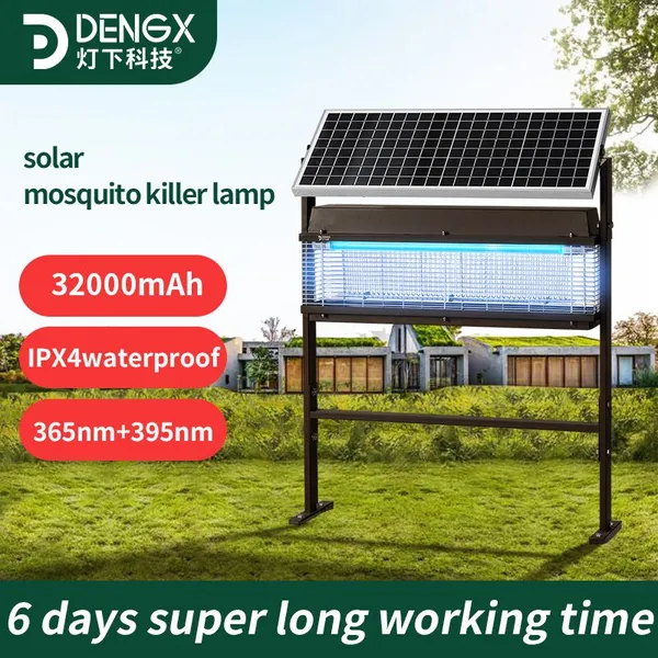 Energy Saving 365nm 395nm LED UV Anti Mosquito Solar Insect Killer Lamp for Garbage Station photo-2