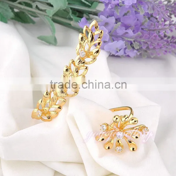 Various Designs Style Fashion Artificial Fancy Chain Hand Ring Bracelet for Girls photo-3