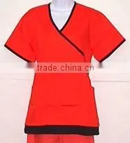 Contrasting Mock Wrap Suit Orange/Black