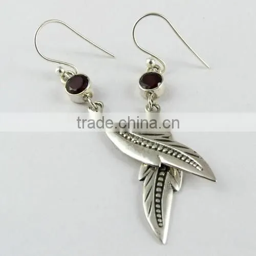 Floret !! Red Garnet 925 Sterling Silver Earring, Gemstone Silver Jewelry, Handmade Silver Jewelry photo-4