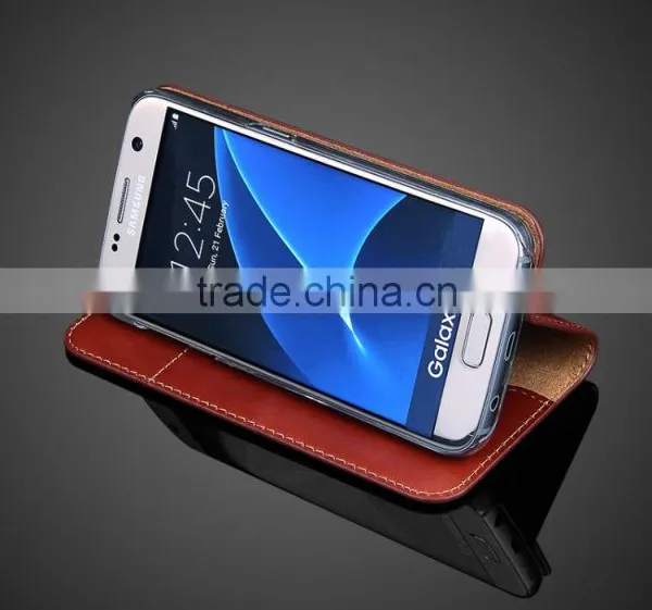 SSZ Luxury Oil Wax Grain Leather Case for Samsung Galaxy s7 Wallet Holder Case With Card Slot for s7 photo-6