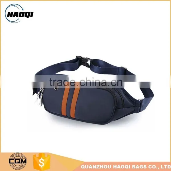 Simple Webbing Blue Microfiber Waterproof Hip Bag