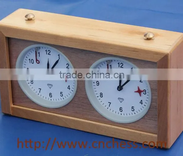 HIGH-QUALITY ANALOG WOOD MECHANICAL CHESS CLOCK photo-5