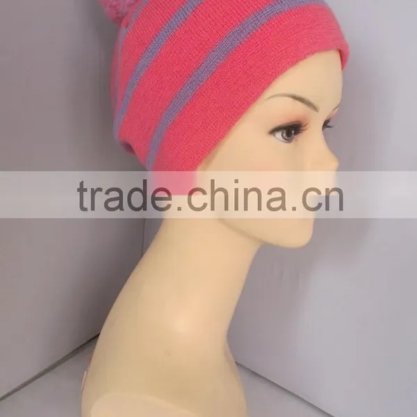 Hot Sale Sweet Design Customaize 100%Acrylic Pom Beanie photo-6