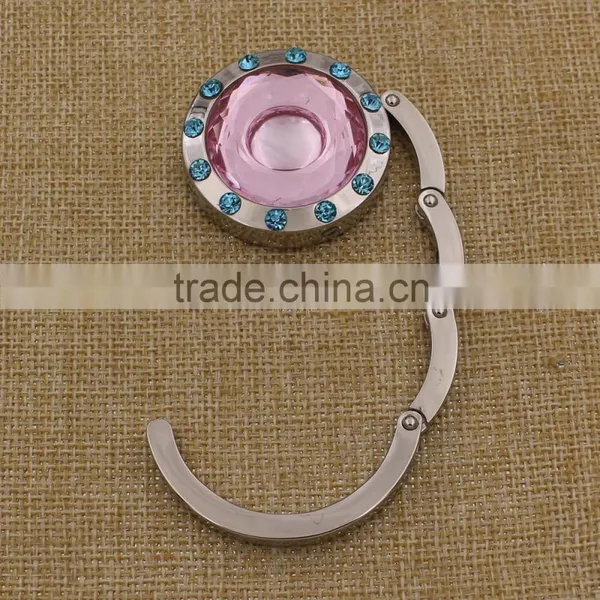 Supply Lady's Metal Purse Hanger/round Bag Holder/foldable Bag Hanger With Rhinestones photo-3