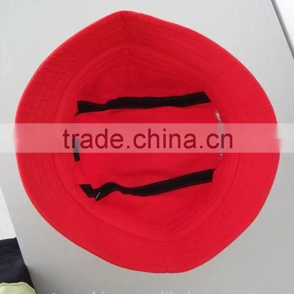 Red Front Embroidery 100% Cotton Bucket Hat photo-6