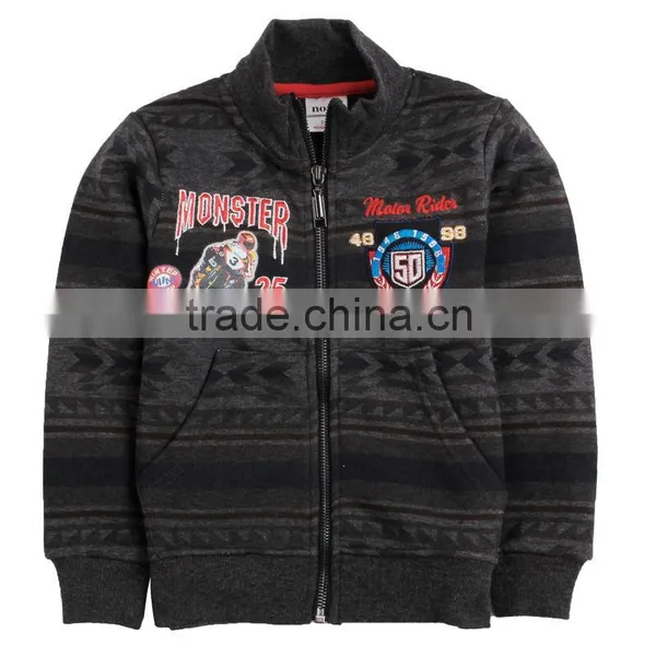 (A3528) Coal 18M-6Y Nova Boys Hoodies Sweatshirts With Embroidery Oem Service Manufacturer Winter Ready Made Clothing