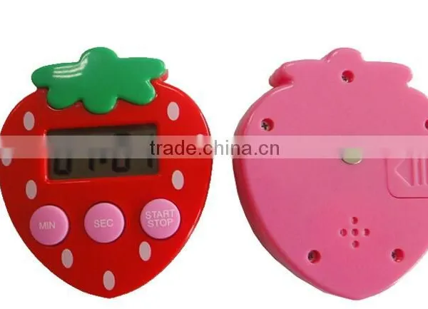 Strawberry Style LCD Display Digital Kitchen Timers With Magnetic Function photo-4