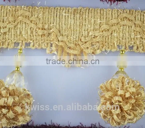 Fancy Handmade Trimming Fringe,pom Fringe for Curtain