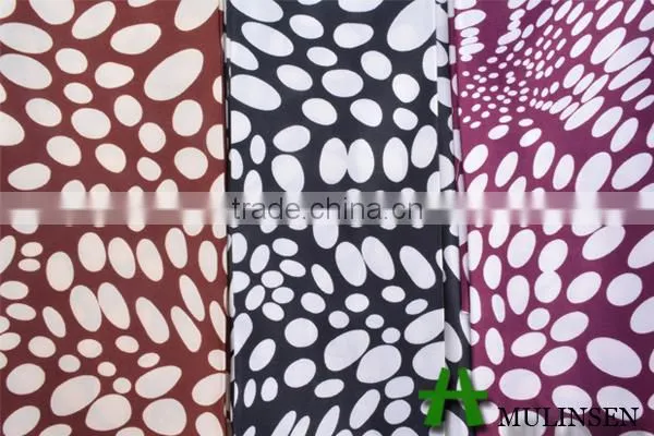 Mulinsen Textile 50D*50D Print Twist Cheap Stretch Polyest Satin Fabric photo-4