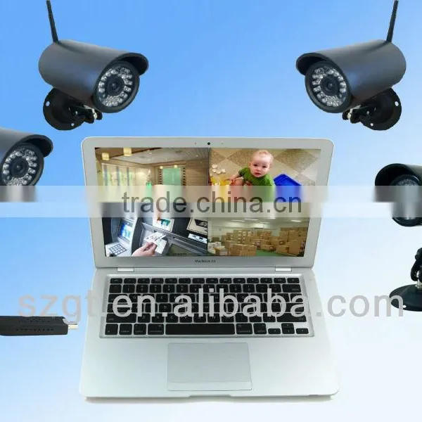 USB DVR IP Monitoring CCTV Quad Camera