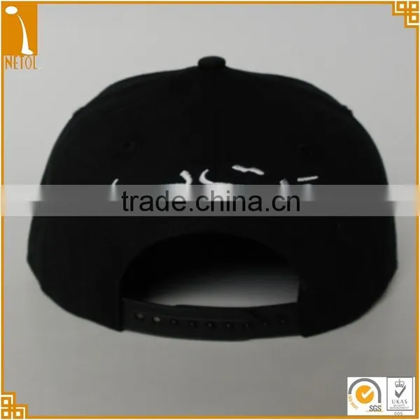 Custom Black 6 Panel Unisex 100%cotton 3D Embroidered Snapback Baseball Cap photo-4
