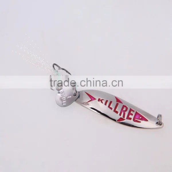 5.5cm/10g Metal Fishing Lure Hard Bait Sequin Spoon Noise Paillette With Feather/Treble Hook