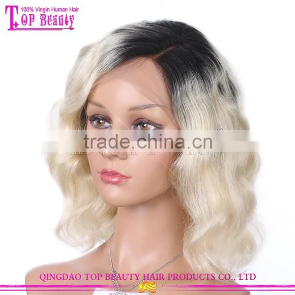 Luffy Wig Brand 10inch 130%density Bob Style Silk Top Lace Front Wigs Brazilian Human Hair Ombre Short Bob Wigs for Black Women