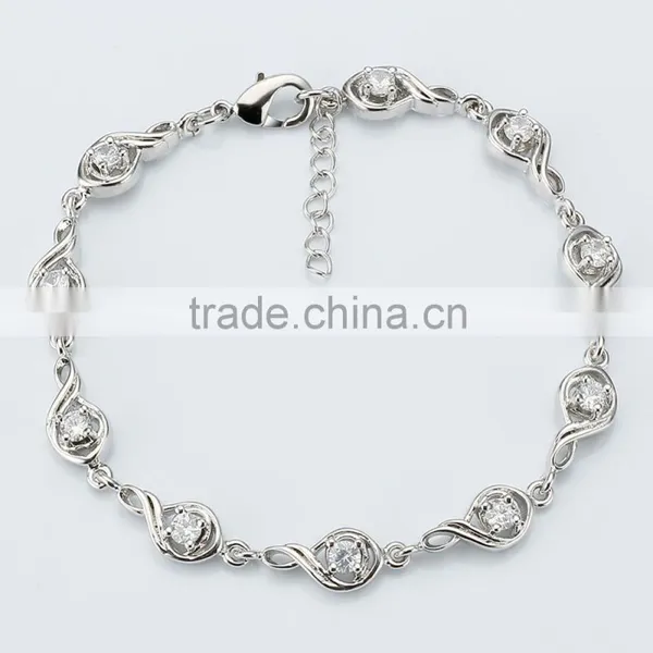 Classical 18k White Gold Plated Bracelet Musical Note Jewelry Inlaid Precious Gemstone for Party photo-3