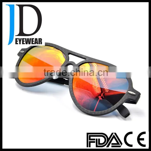Latest Fashion Flat Top Aviator Carbon Fiber Sunglasses photo-3