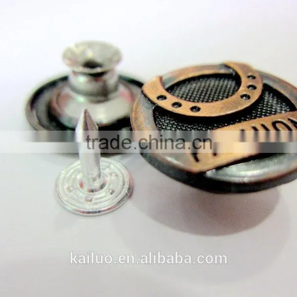Fashion Brush Copper Color Jeans Button photo-2