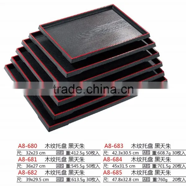 Plastic Imitation Wood Anti-skid Food Serving Tray photo-4