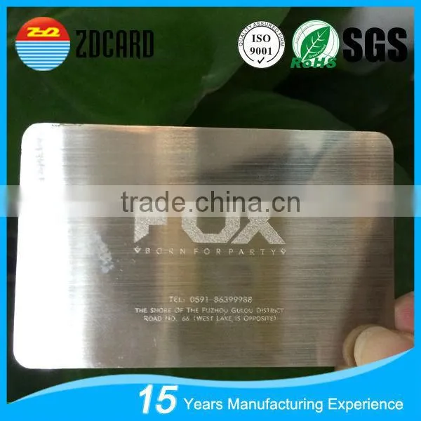 Metal / Silver Color Brushed Metal Business Cards photo-4