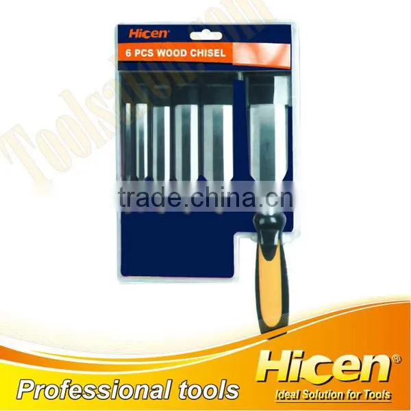 6pcs Replaceable Wood Chisel, Flat Chisel With Plastic Handle